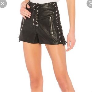 Blank NYC high rise leather shorts